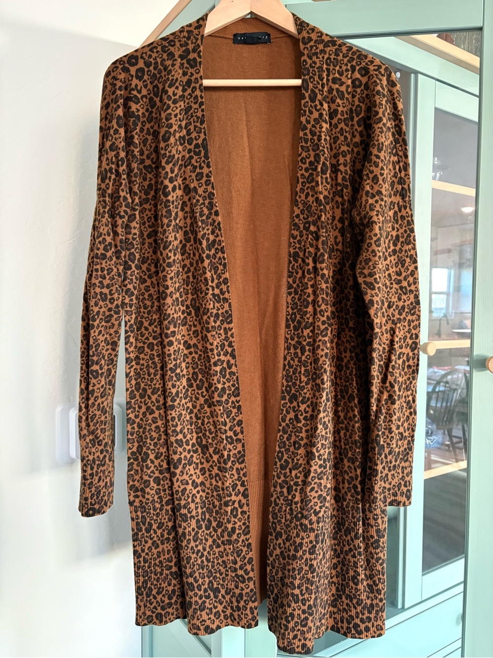 Sanctuary Leopard-Print Open-Front Cardigan in Brown and Black Eclectic Grandpa